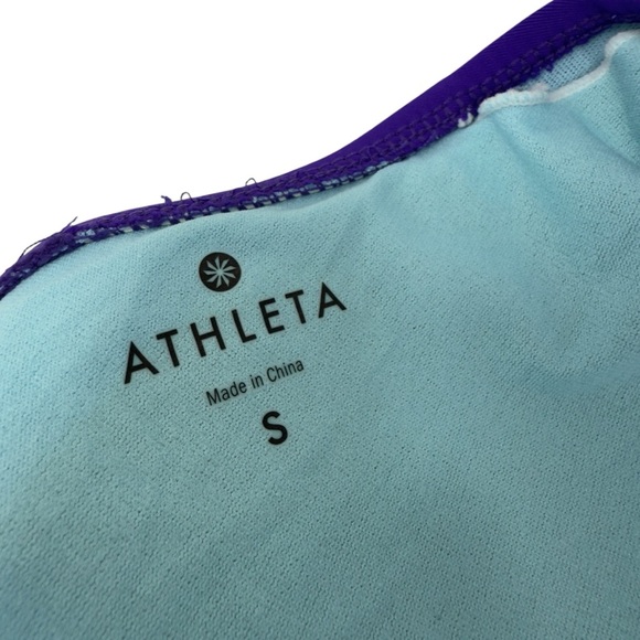 Athleta Shirrendipity Halter Swim Dress 1 Piece Swimsuit Ruched Purple Sz S 4-6 - Picture 12 of 16